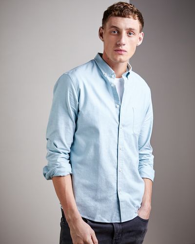 Regular Fit Long-Sleeved Oxford Solid Shirt